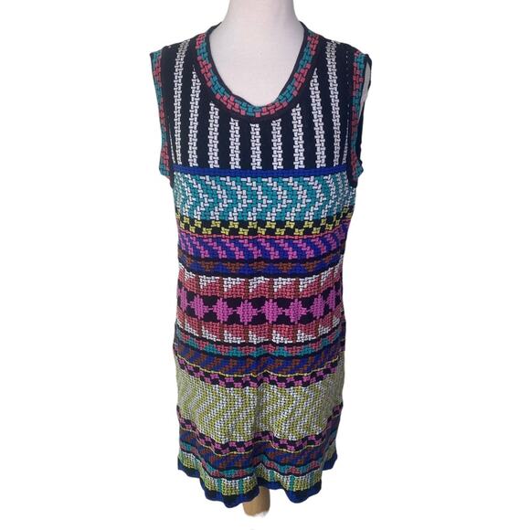 Aldomartins Anthropologie Jackie Knit Sleeveless Dress Scoopneck Multi Large - Picture 3 of 16